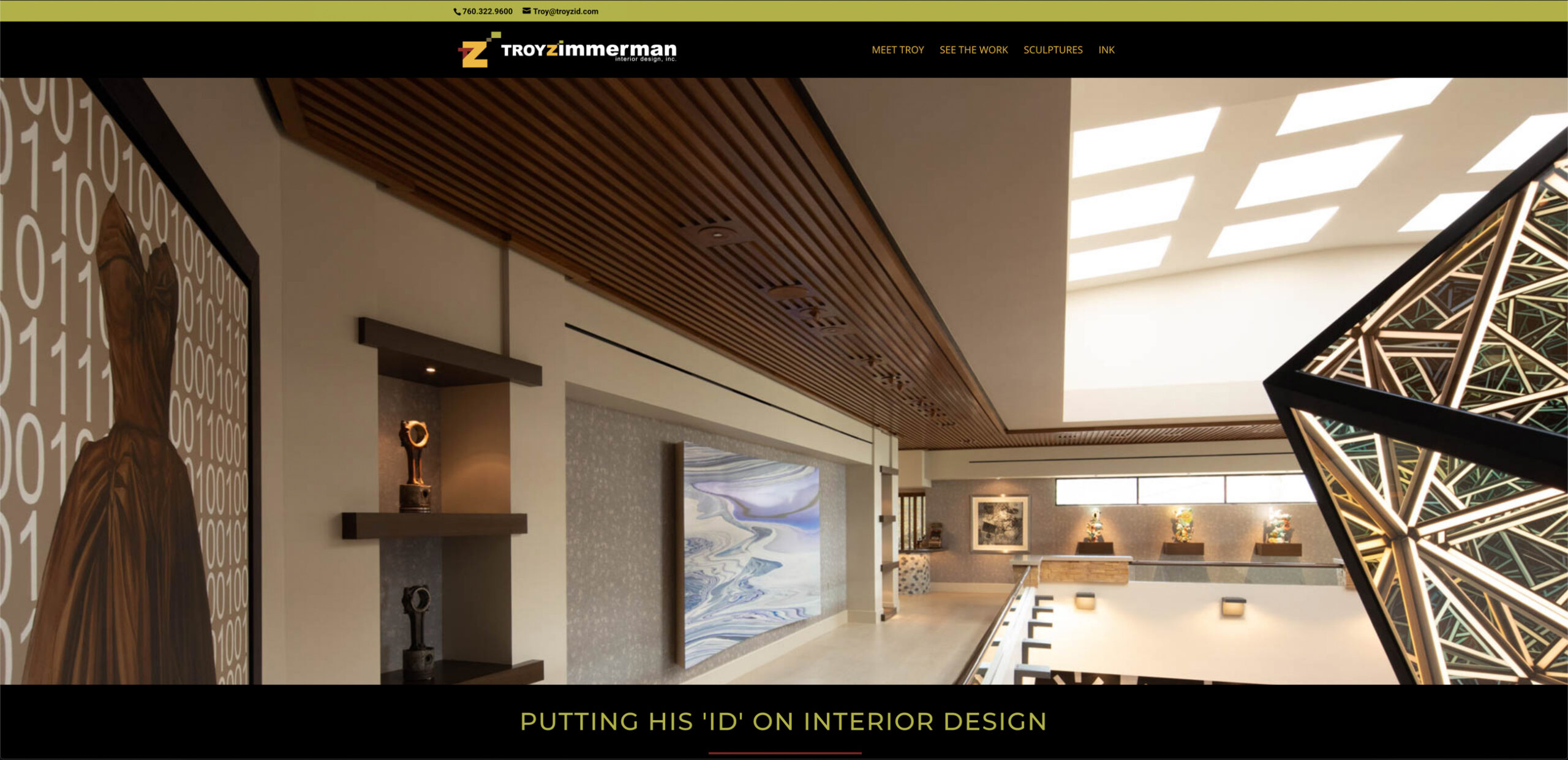 custom website design for troy zimmerman interior design by kaminsky productions